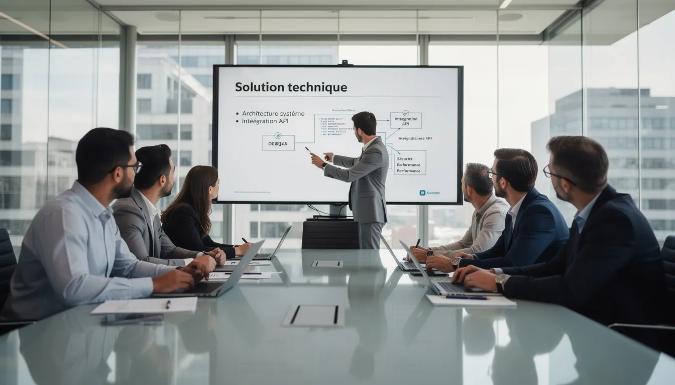 Une équipe de professionnels est réunie autour d'un écran, discutant d'une solution technique pour la vérification de l'âge des joueurs, notamment en lien avec la reconnaissance faciale et la protection des données personnelles. Ils examinent comment améliorer la sécurité et la confidentialité des utilisateurs sur les plateformes de jeux d'argent.